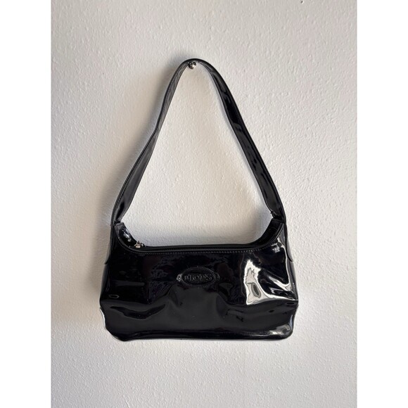 Tod's Handbags - Vintage Tods Women's Zip Closure Patent Leather Shoulder Bag Black Y2K